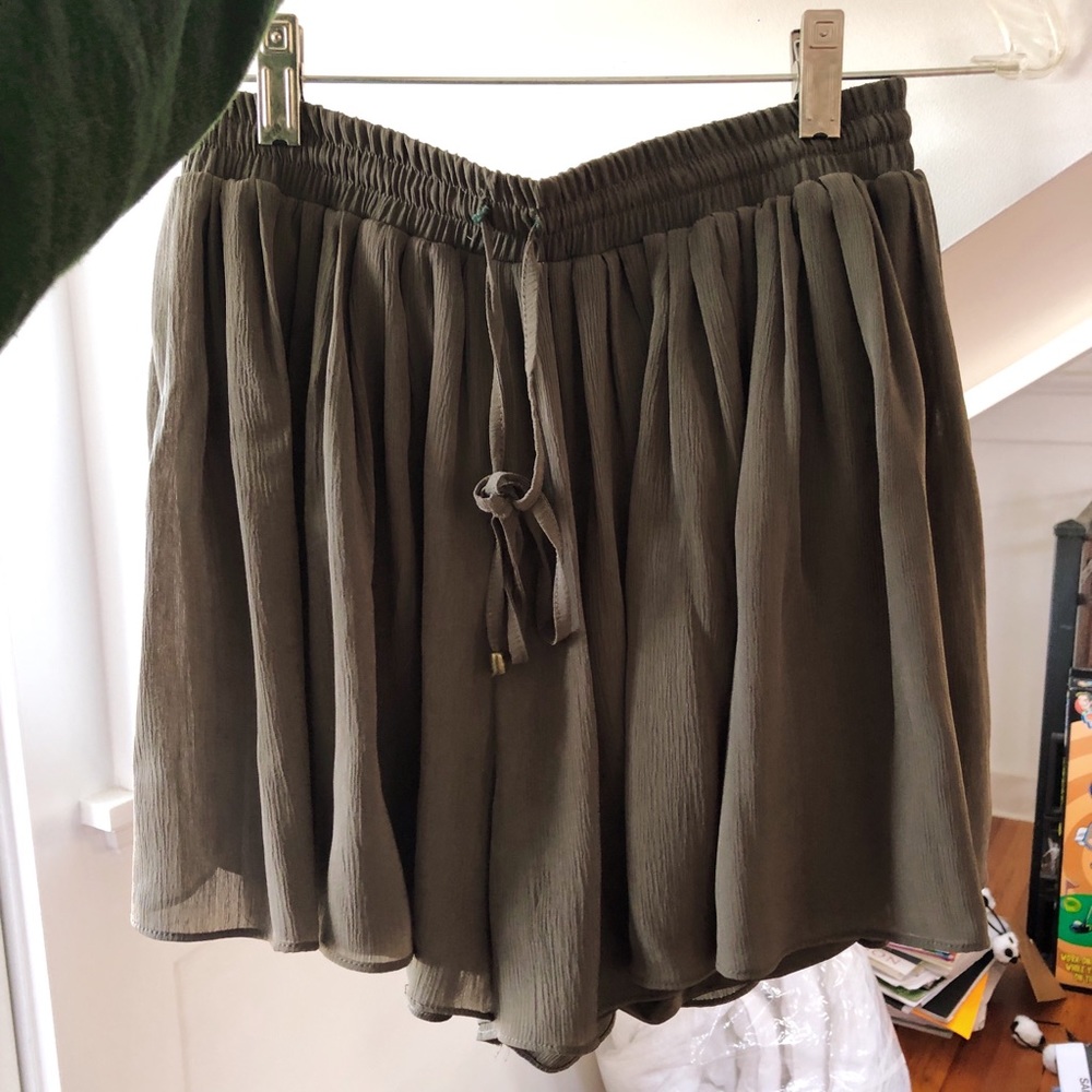Olive Green High Waisted Skirt/Skort